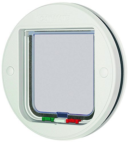Cat Mate 4-Way Locking Glass Fitting Cat Flap - White