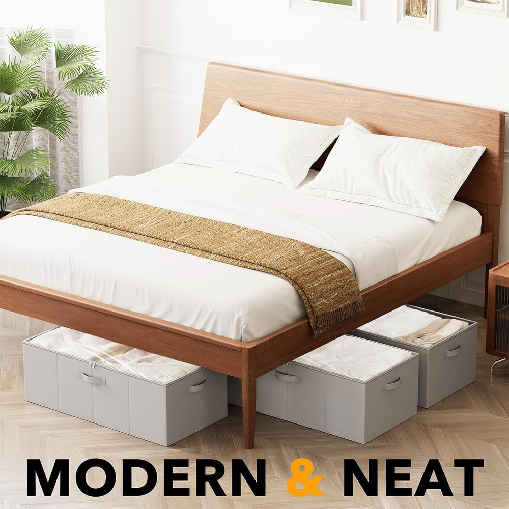 3 Pack 10" High Under Bed Storage Containers Large Underbed Storage Organizer