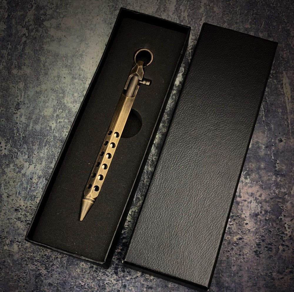 Six-Edge Solid Brass Bolt Action Pen Pocket-Sized for Everyday Use
