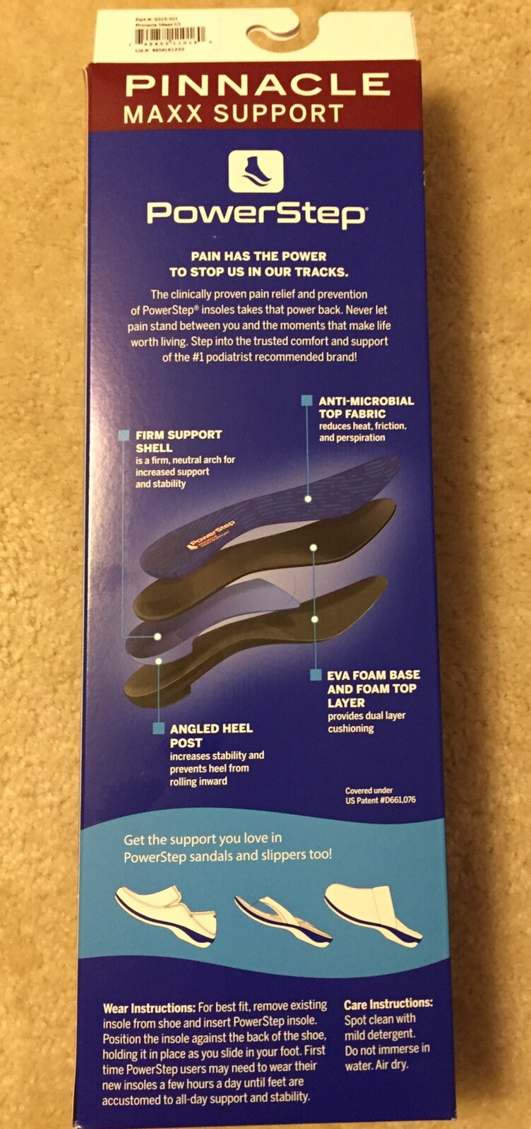Powerstep Orthotics Pinnacle MAXX Foot Insoles Arch Support-FREE SHIPPING