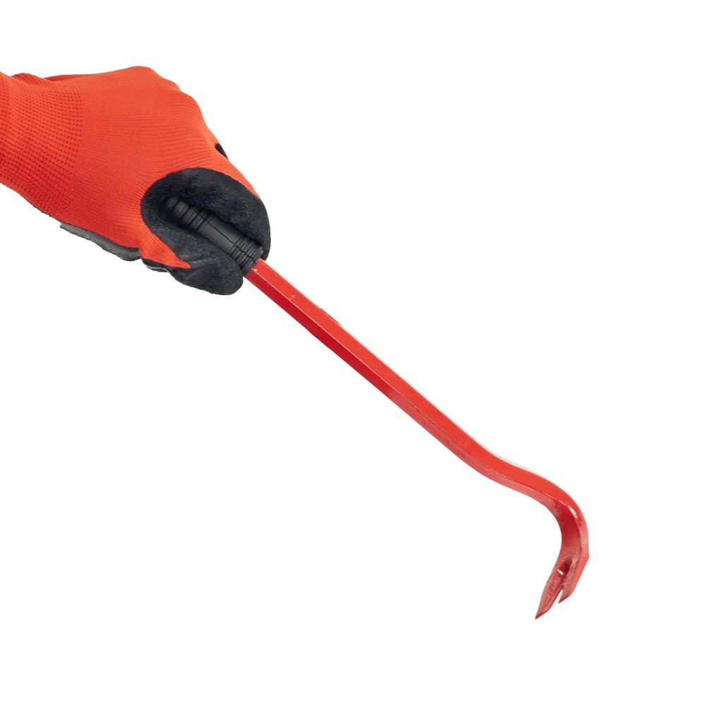 Small Angled Pry Bar Short Crow Wrecking Red with Handle Nail Puller...