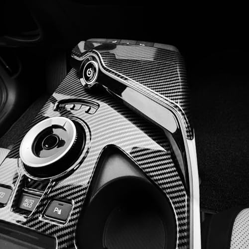 2PCS Gear Shift Panel Trim Covers Compatible with Kia EV6 Carbon Fiber Pattern