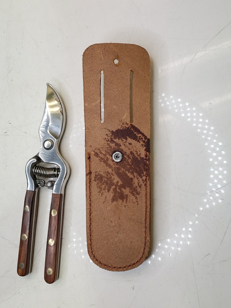 Kitchen Pruning Sheers Wood Handle Brass Thai (?)
