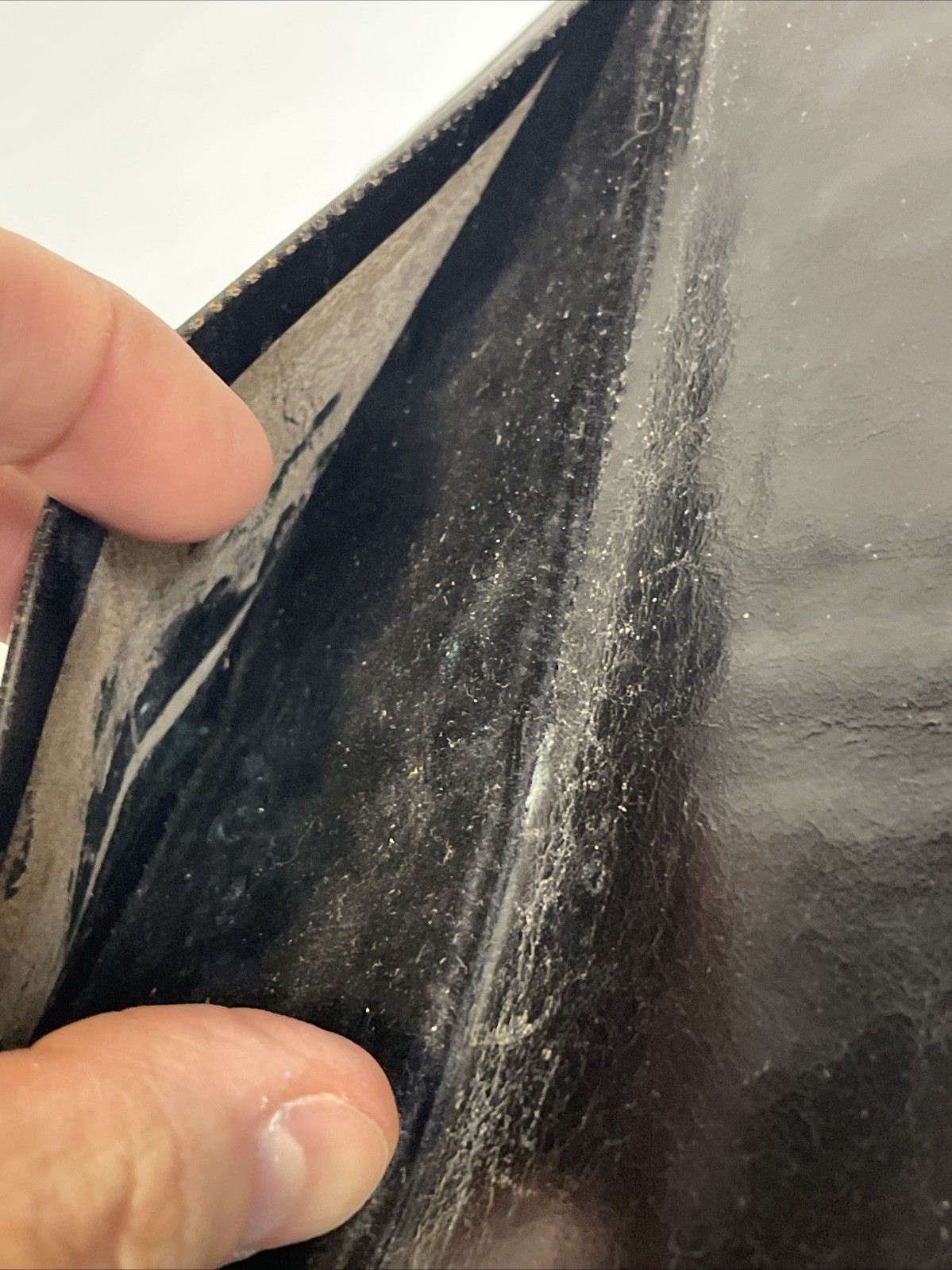 WW2 War Service Record Leather Wallet Diary Document Holder Black Zipper Vtg