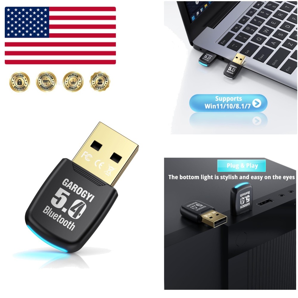 Mini USB Bluetooth 5.4 Dongle for PC & Laptop - Stable, Multi-Device Connections