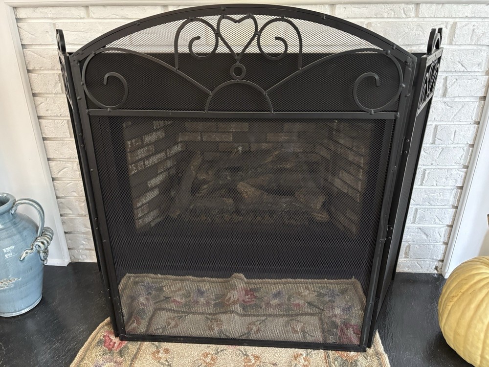 Foldable Fireplace Screen 3 Panel, 52“ Length, 33” Height, Spark Guard
