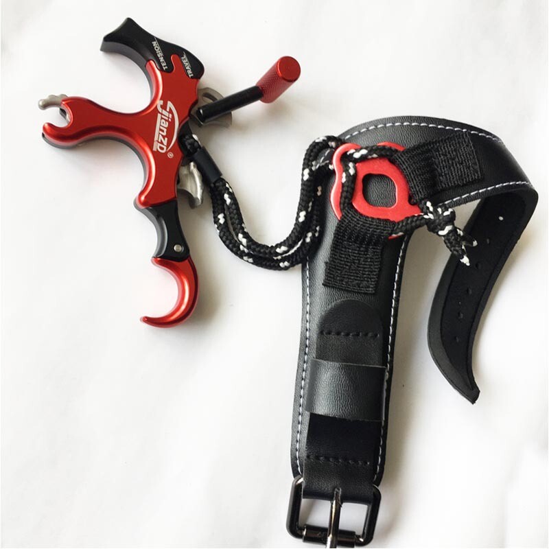 10-100LB 4 Finger Grip Thumb Trigger Archery Hunt Compound Bow Release Aid