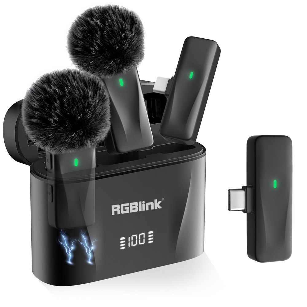 Wireless Lavalier Microphone for iPhone 17,16,15 Pro Max, USB C Smartphone, A...