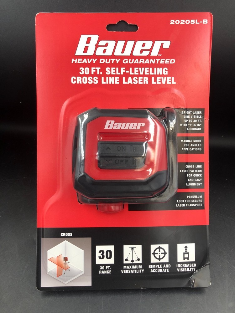 Bauer 20205l-b 30 Ft Self Leveling Cross Line Laser Level