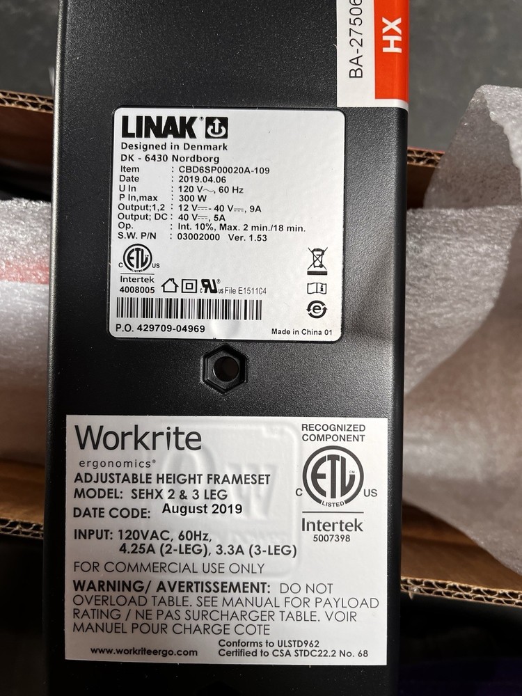 Workrite Height Adjustable Kit