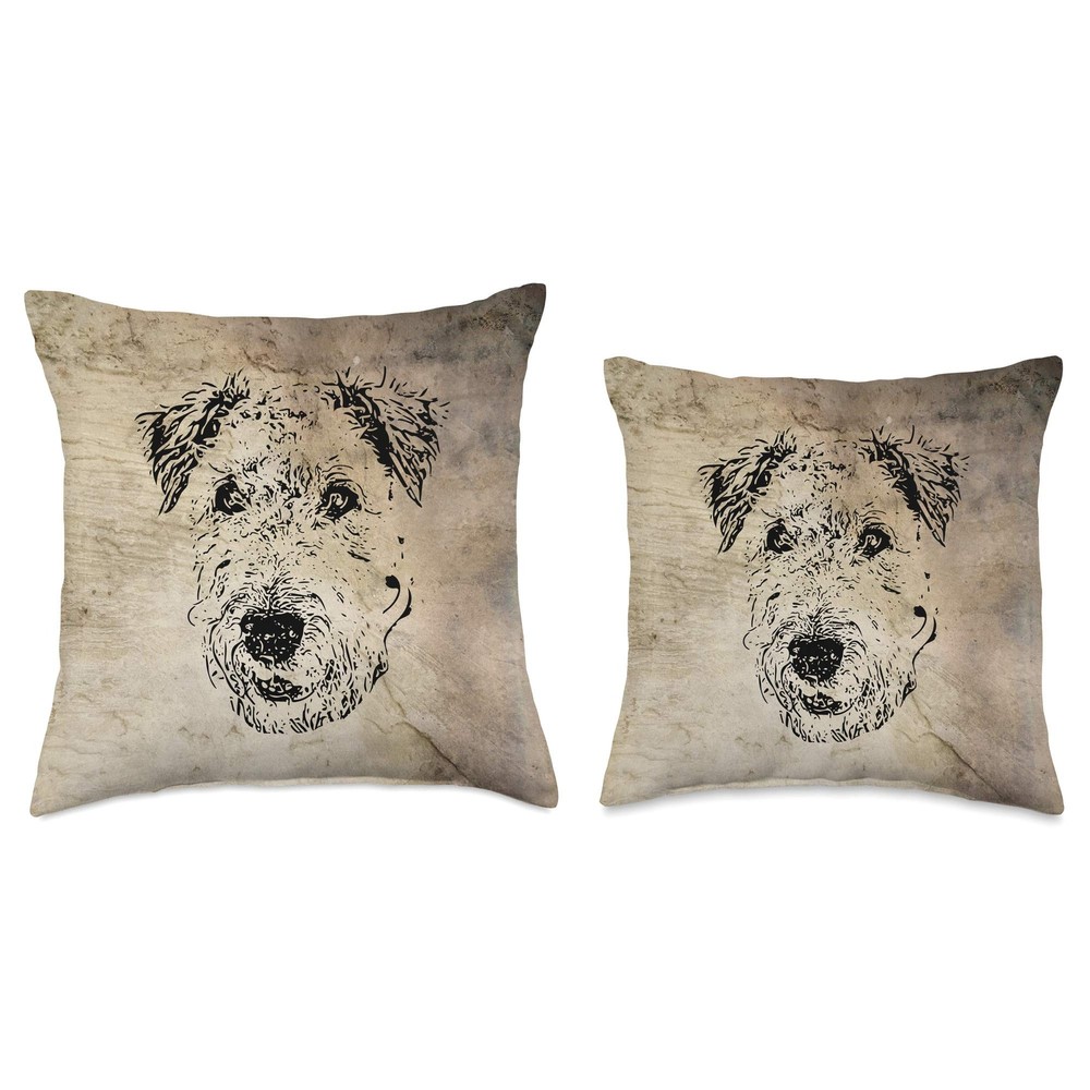 Airedale Owners Throw Pillow 18x18 Multicolor