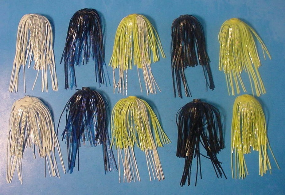 10 ~ EZ Trailer Skirts *SPLIT TAIL Spinnerbait Buzzbait Mixed 5 Colors 2 Each