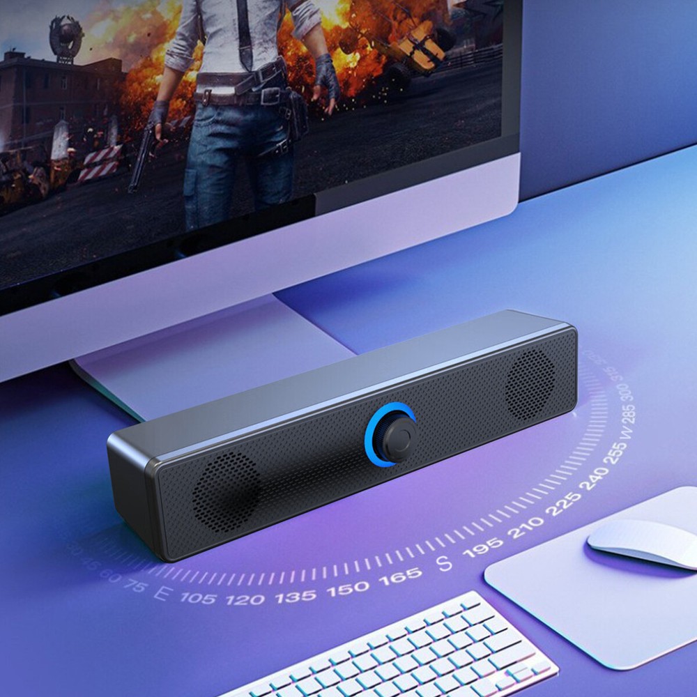 Desktop Speakers Wired PC Soundbar USB Powered 3.5mm AUX for Computer Laptop