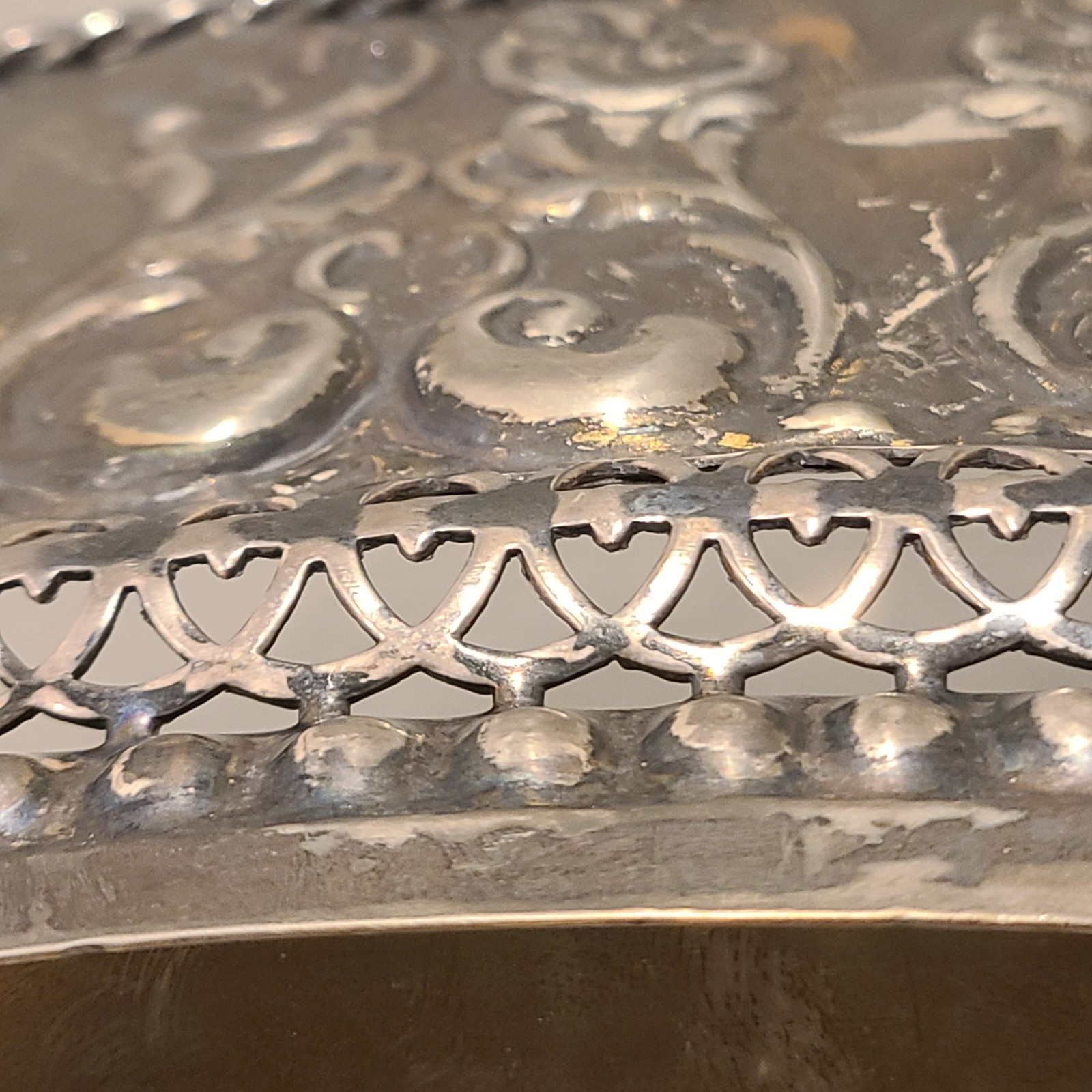 Castilian Imports Vintage Solid Brass Decorated Table Tray 27"X 16” X 6” Heavy