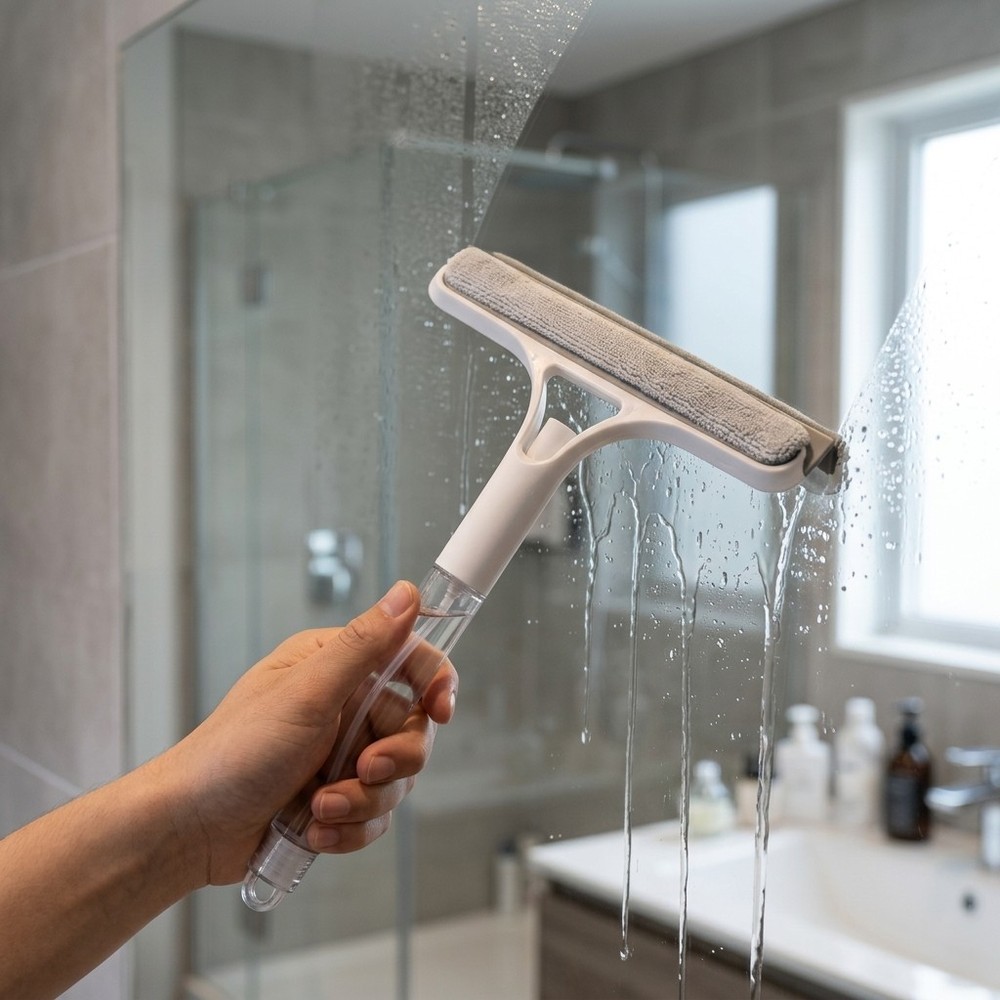 Multi-Function White Glass Squeegee Wiper for Window Mirror Home Cleaning