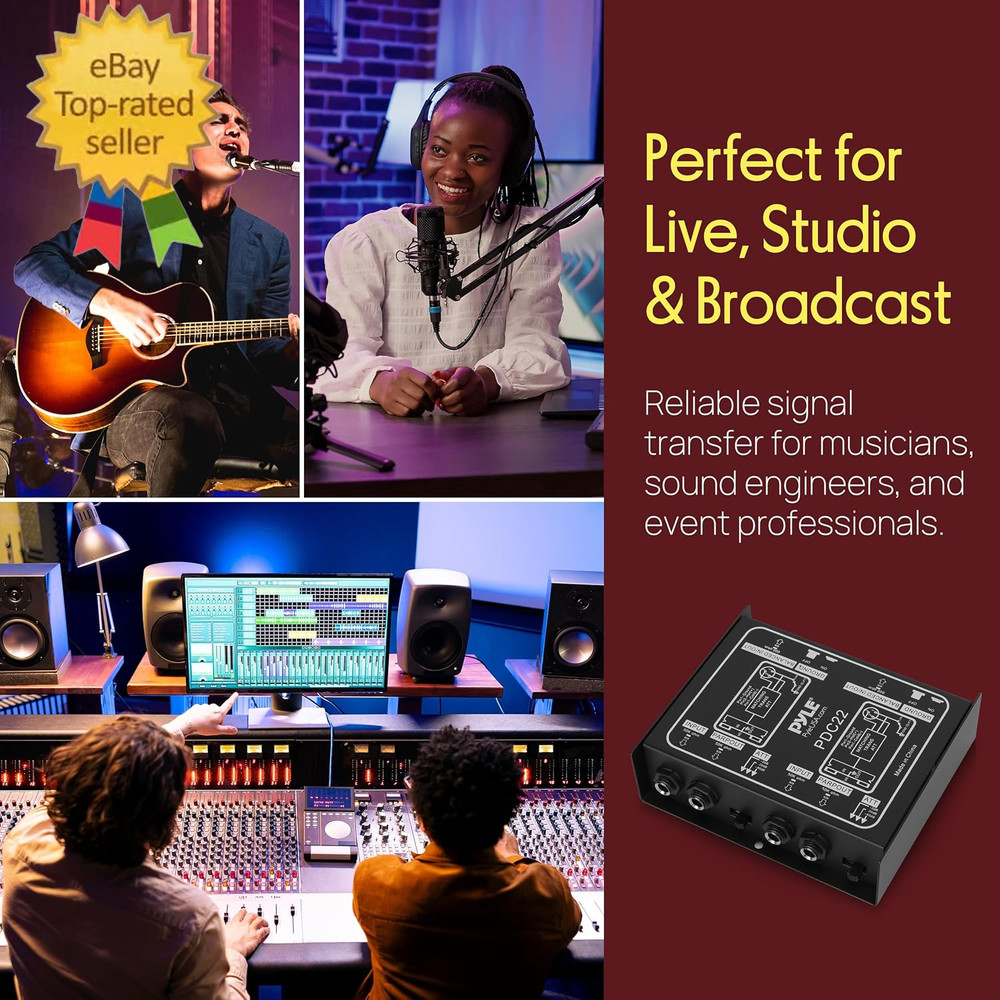 -PRO Premium Direct Injection Audio Box - Passive DI Unit Hum EliminatorW/ Input