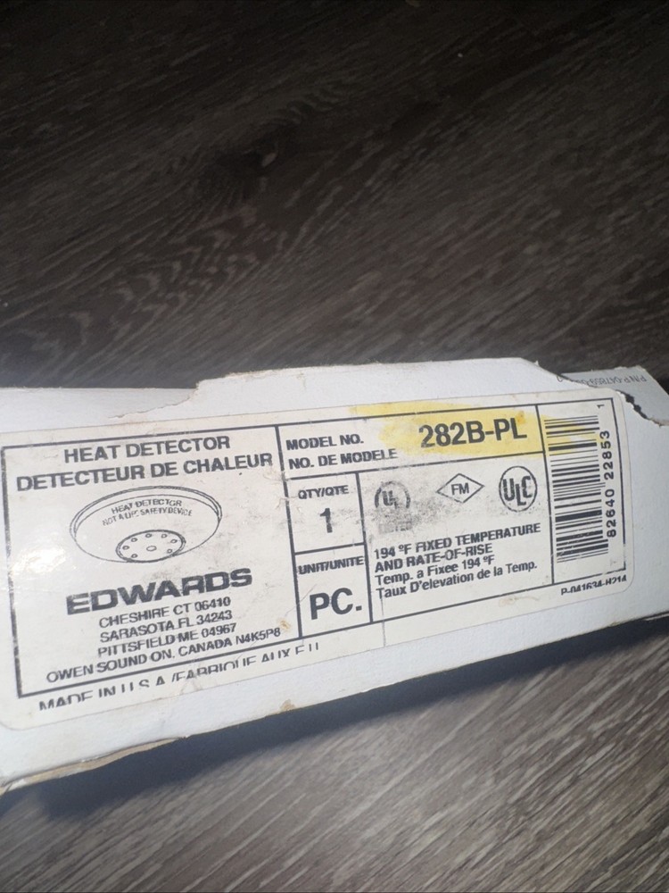 EDWARDS 282B-PL Fixed Temperature, Heat Detector