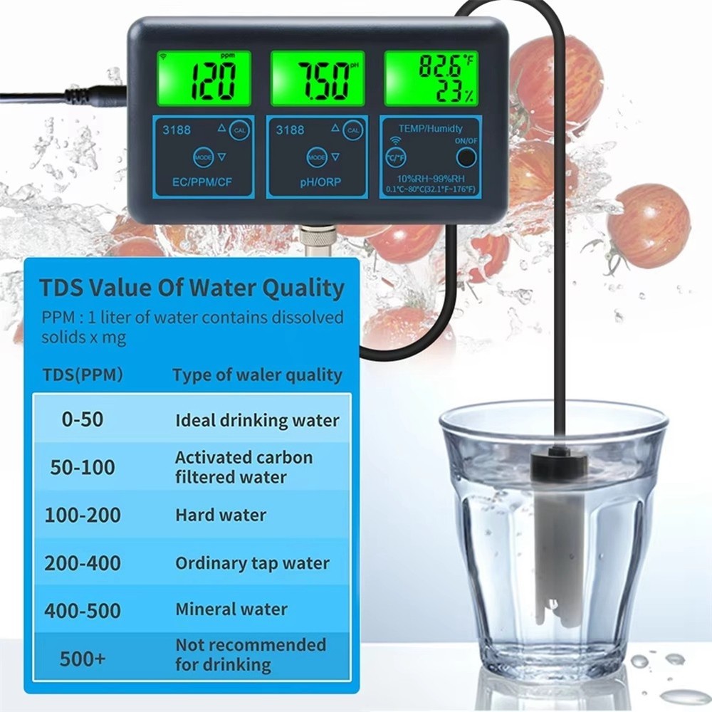 Tuya WiFi 7 In1 Water Quality Tester Multi-Parameter Water Analyzer9803