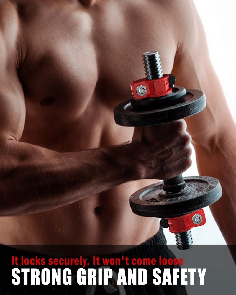 Adjustable Barbell Clips 1 Inch | Quick Release Weight Locking Collars Pair