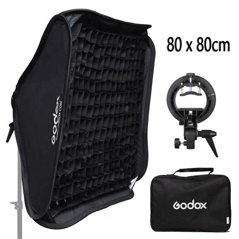 Godox 80cm Foldable Bowens Mount Softbox with Grid & S-type Speedlite Bracket