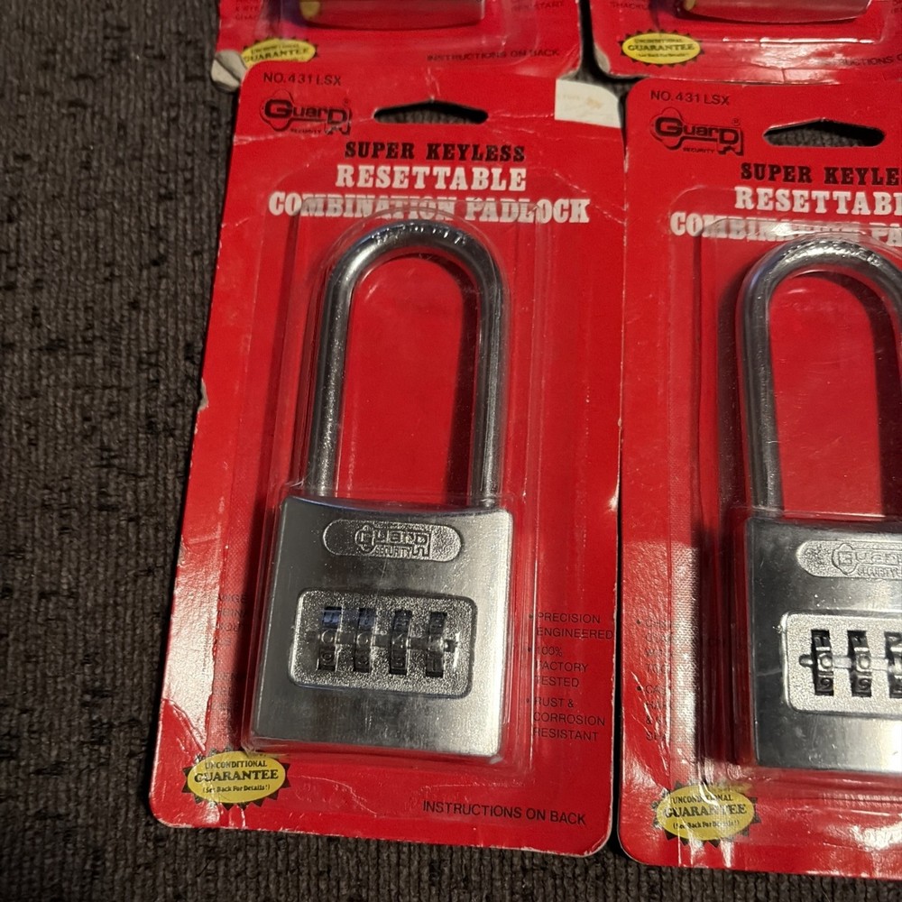 Padlock 4 Digit Combination Guard Resettable 4 New Locks