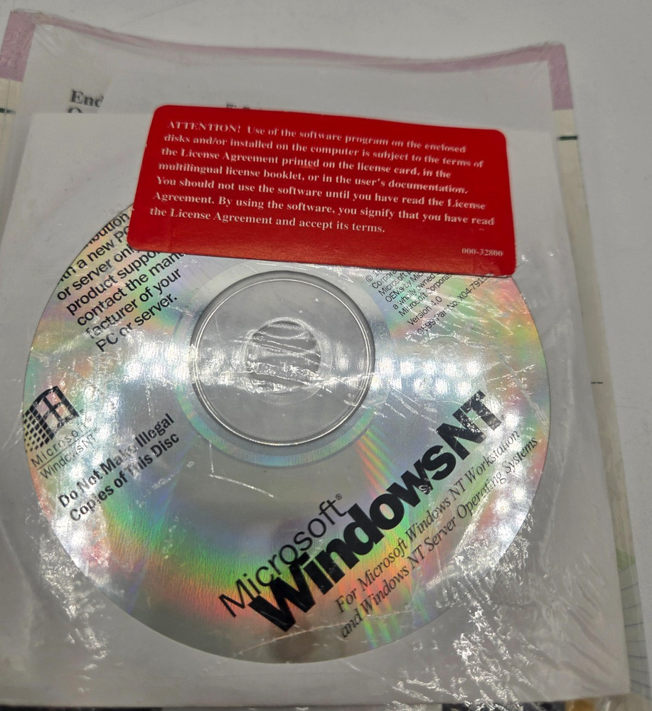 NEW Microsoft Windows NT 4.0 Workstation CD & Floppy Disc - Dell PC (READ BELOW)