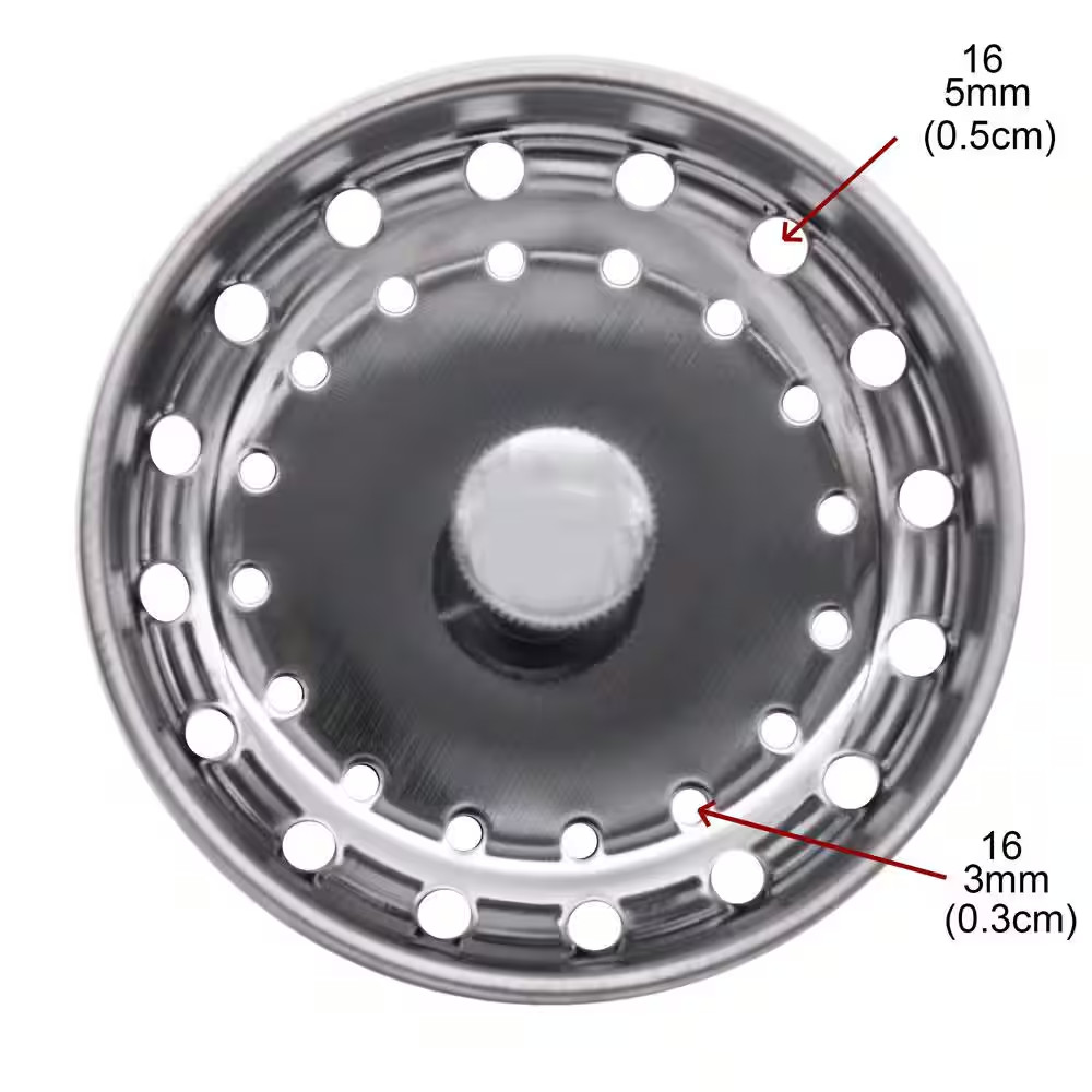 3-1/2 In. Standard Post Style Replacement Kitchen Sink Basket Strainer, Matte Bl