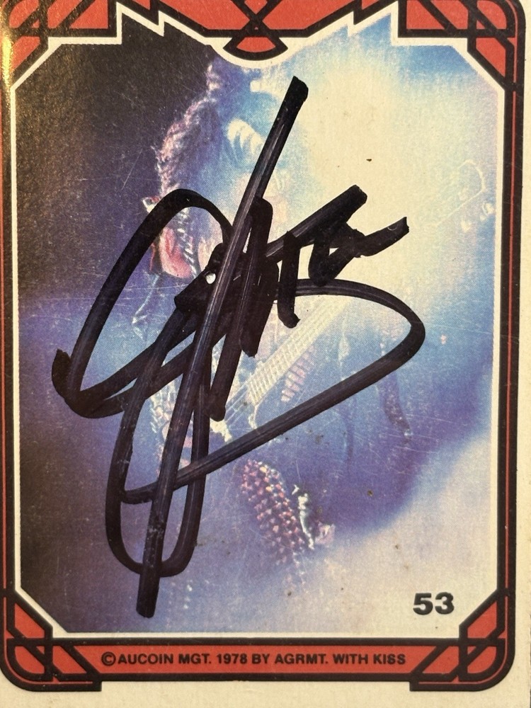 Signed Kiss Gene Simmons Card From 1978