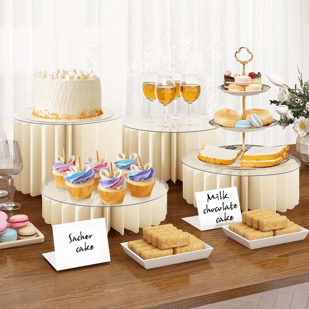 Buffet Risers, 4PCS Food Risers for Buffet Table, Acrylic Risers Display Stan...