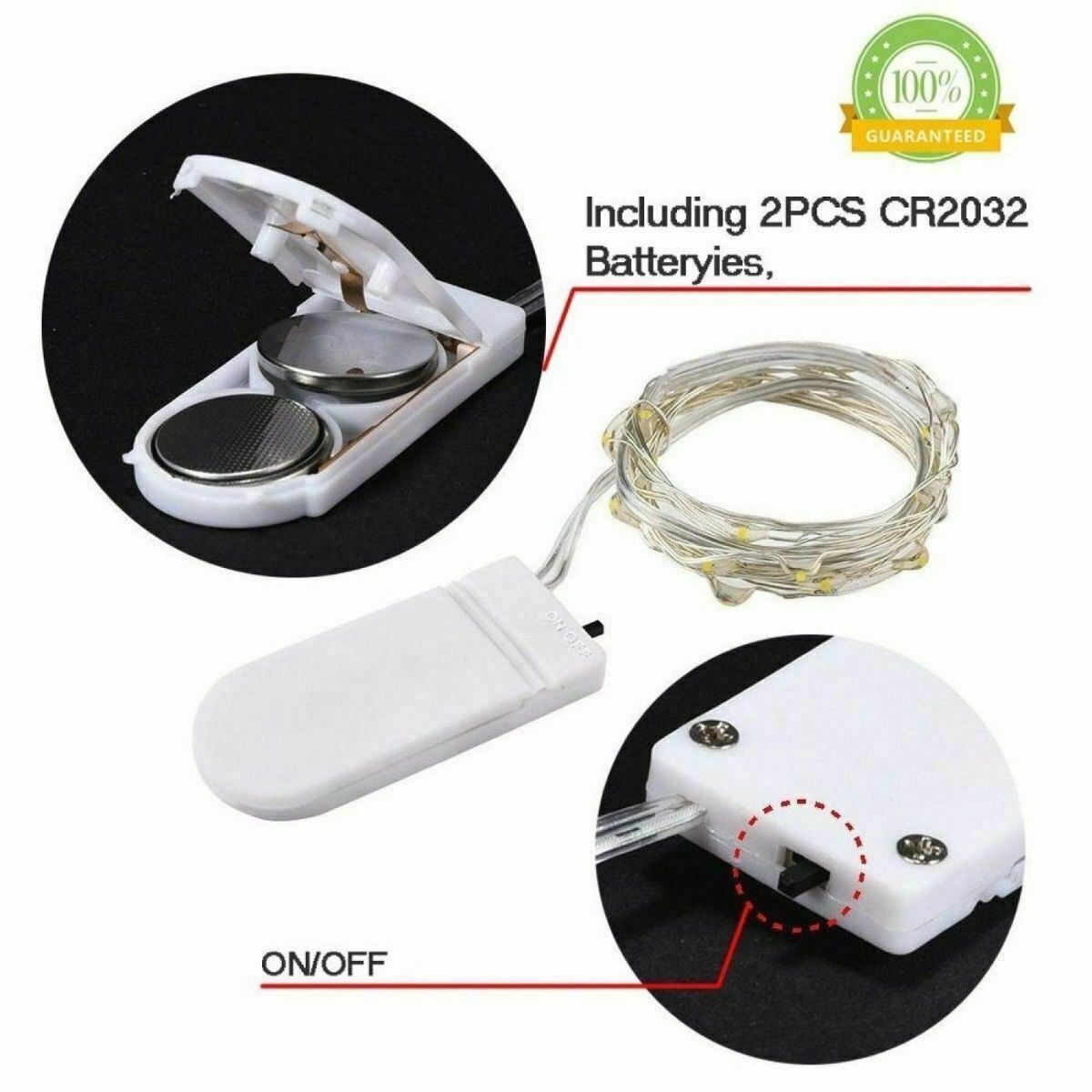 6x 20 LED 2m Waterproof LED MICRO Silver Copper Wire String Fairy Lights Decor