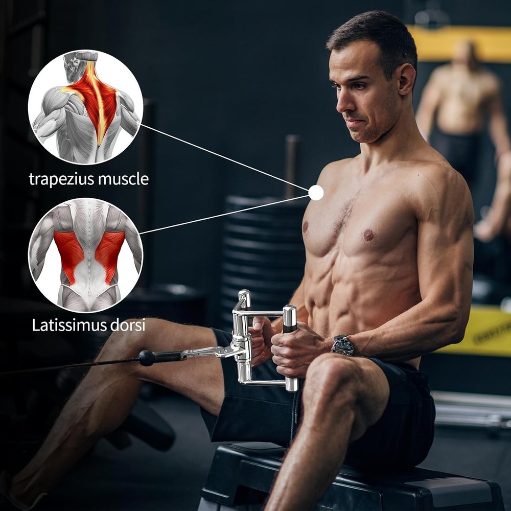Triceps Pull Down Attachment, Cable Machine Accessories for Home Gym, Lat Pul...
