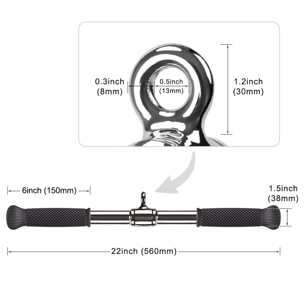 LAT Pull Down Cable Bar Machine Attachments for Gym, Rotating Straight Bar with