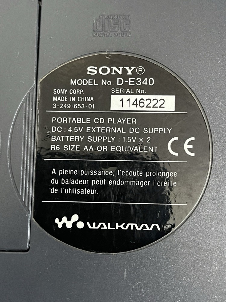 Sony CD Walkman ESP Max D-E340 Silver Used!!