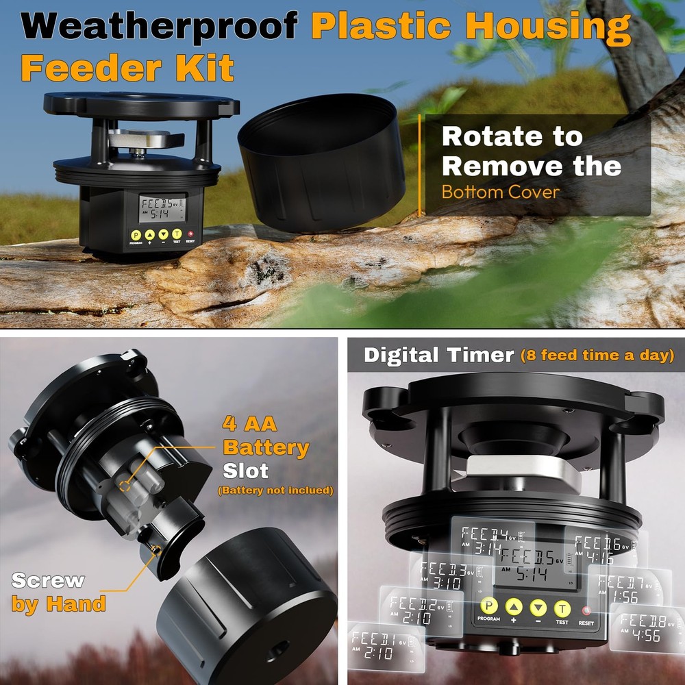 Deer Feeder Kit, 6V Feeder Kit, Feeder Motor Timer Kit, Small-Size Game Feed...