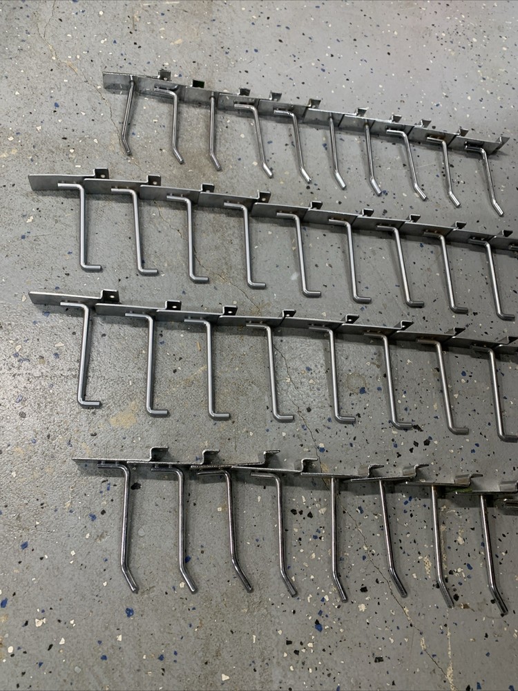 Slatwall Hook Bundle - 40 Pcs chrome slat hooks 4”