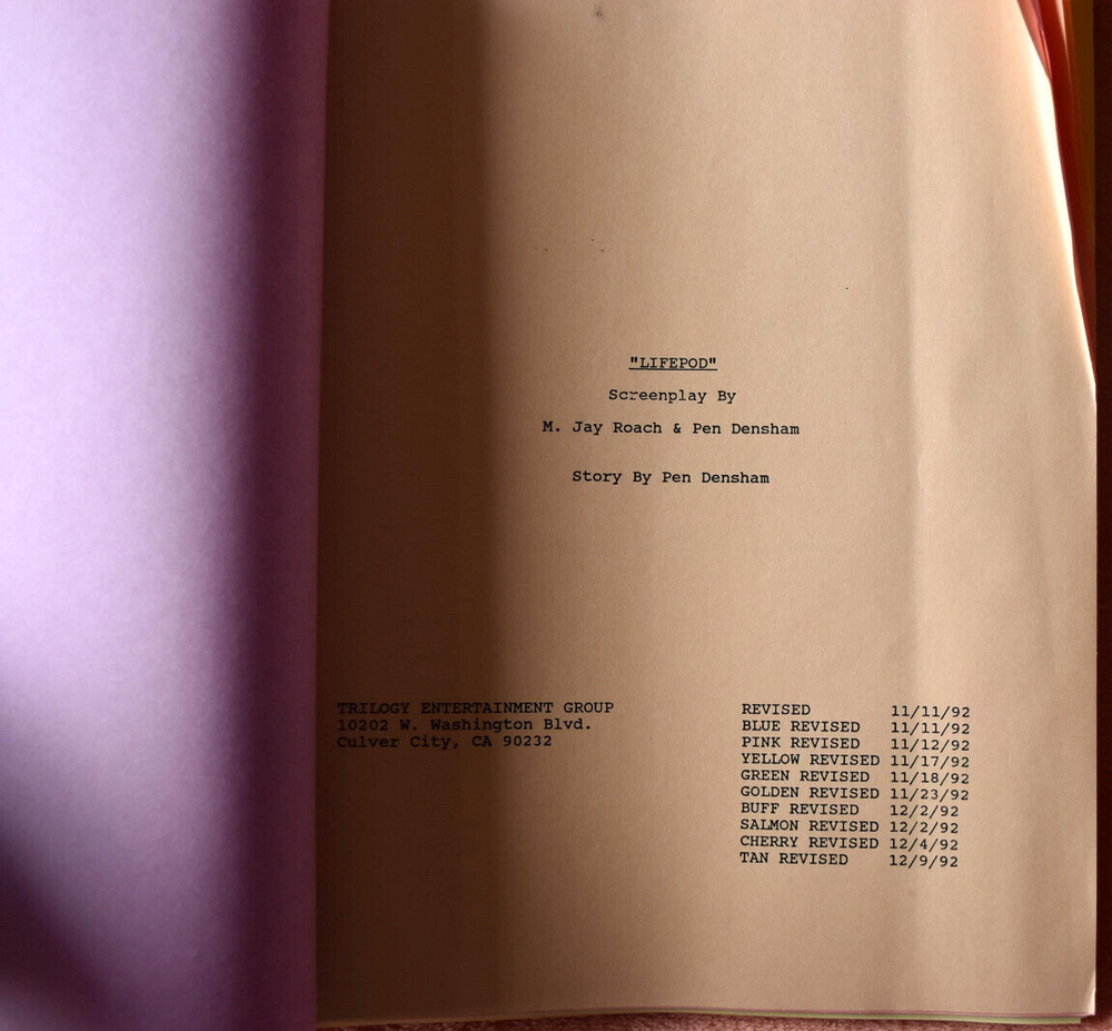 1992 Original Lifepod Revised Draft Screenplay Script Color Pages