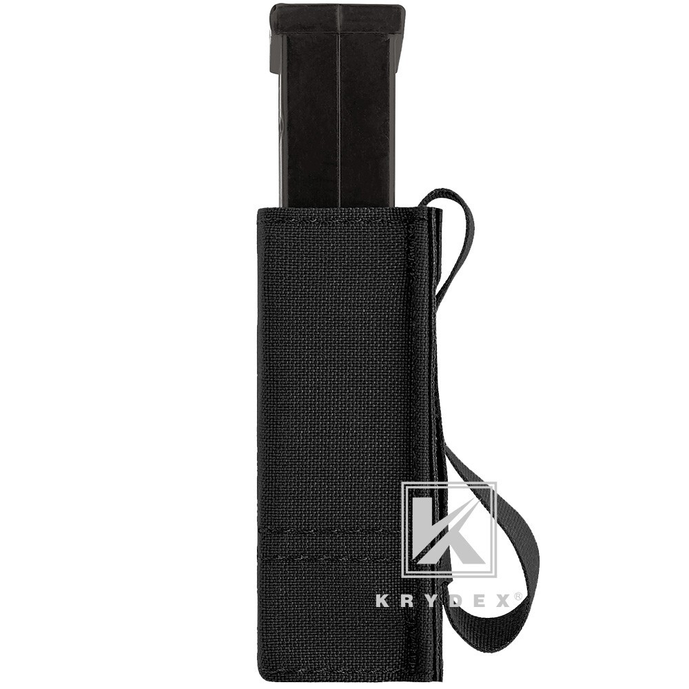 KRYDEX Tactical Double Stack Pistol Single Mag Pouch Belt / MOLLE Mounted Black
