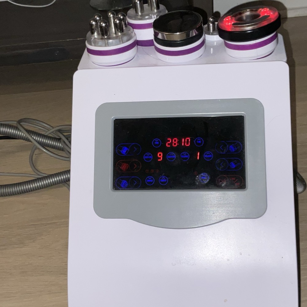 Multi-Function Facial Machine Digital Temp Control White Gray Purple Cleansing