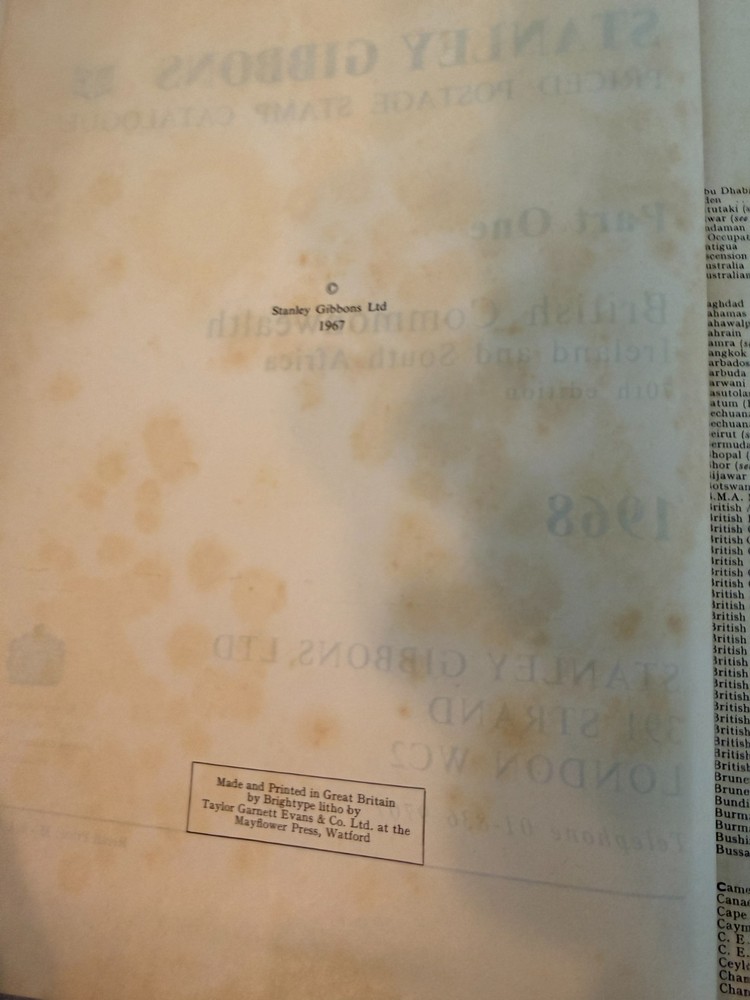 STANLEY GIBBONS POSTAGE STAMP CATALOGUE 1968 British Commonwealth HC