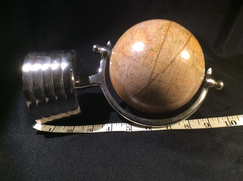 Globe On Silver Toned Base