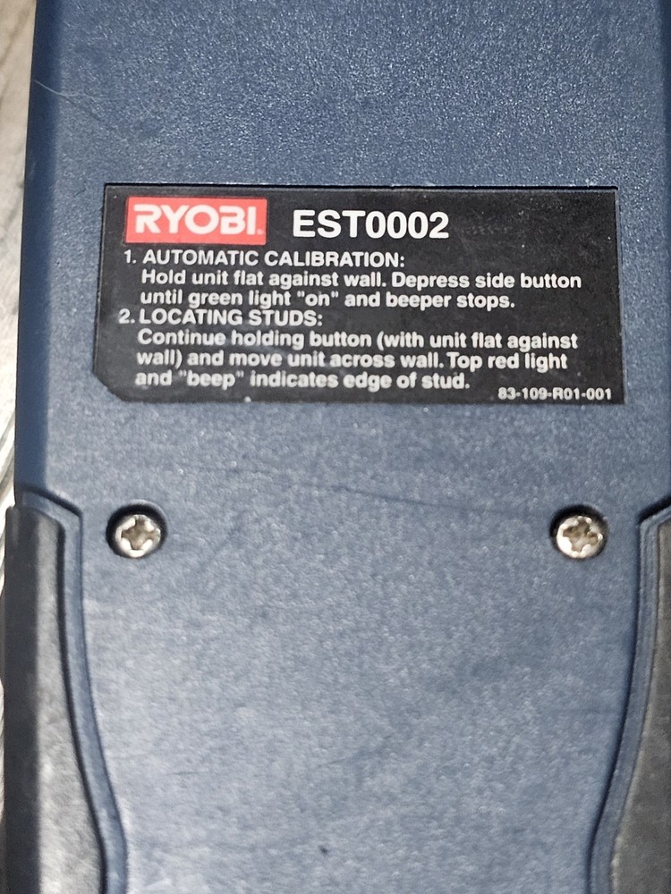Ryobi EST0002 Stud Finder Wall Scanner Detector Sensor Electronic Tool Find