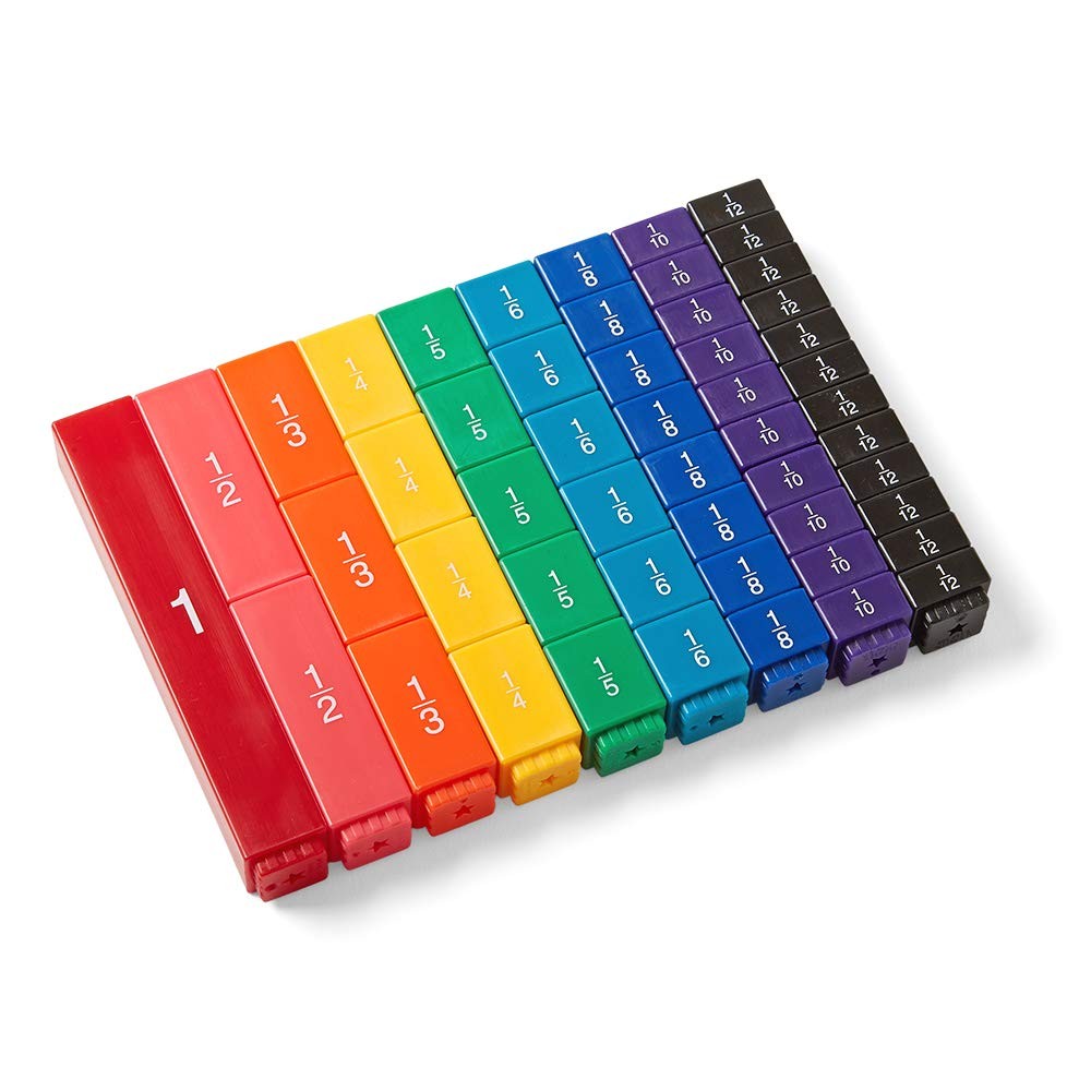 hand2mind Rainbow Fraction Tower Cubes, Equivalency, 0, Multi