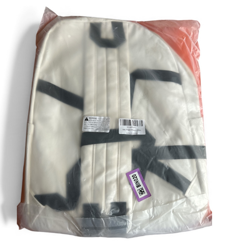 “Doherty Preppy White Backpack – Student Casual Daypack with Front Pockets”