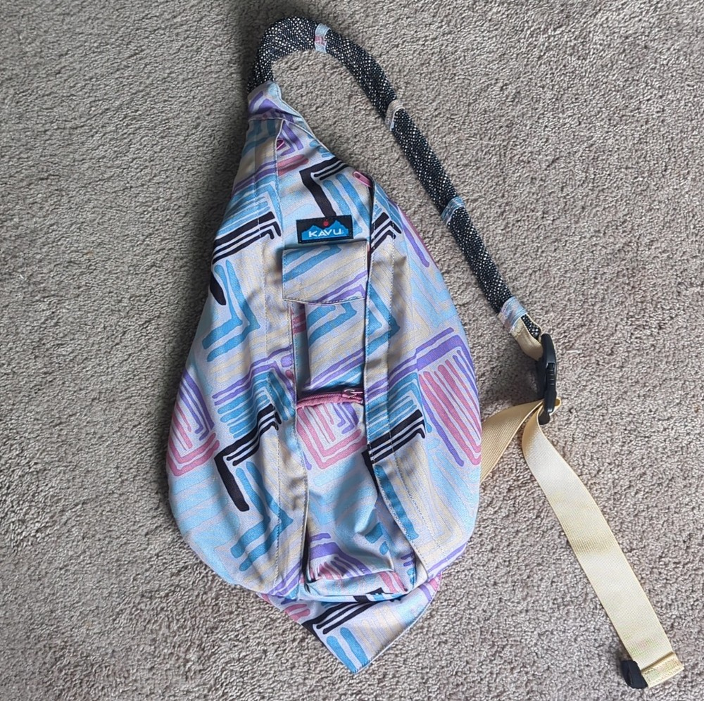 KAVU Rope Sling Multicolor Canvas Hiking Daypack with Adjustable Strap