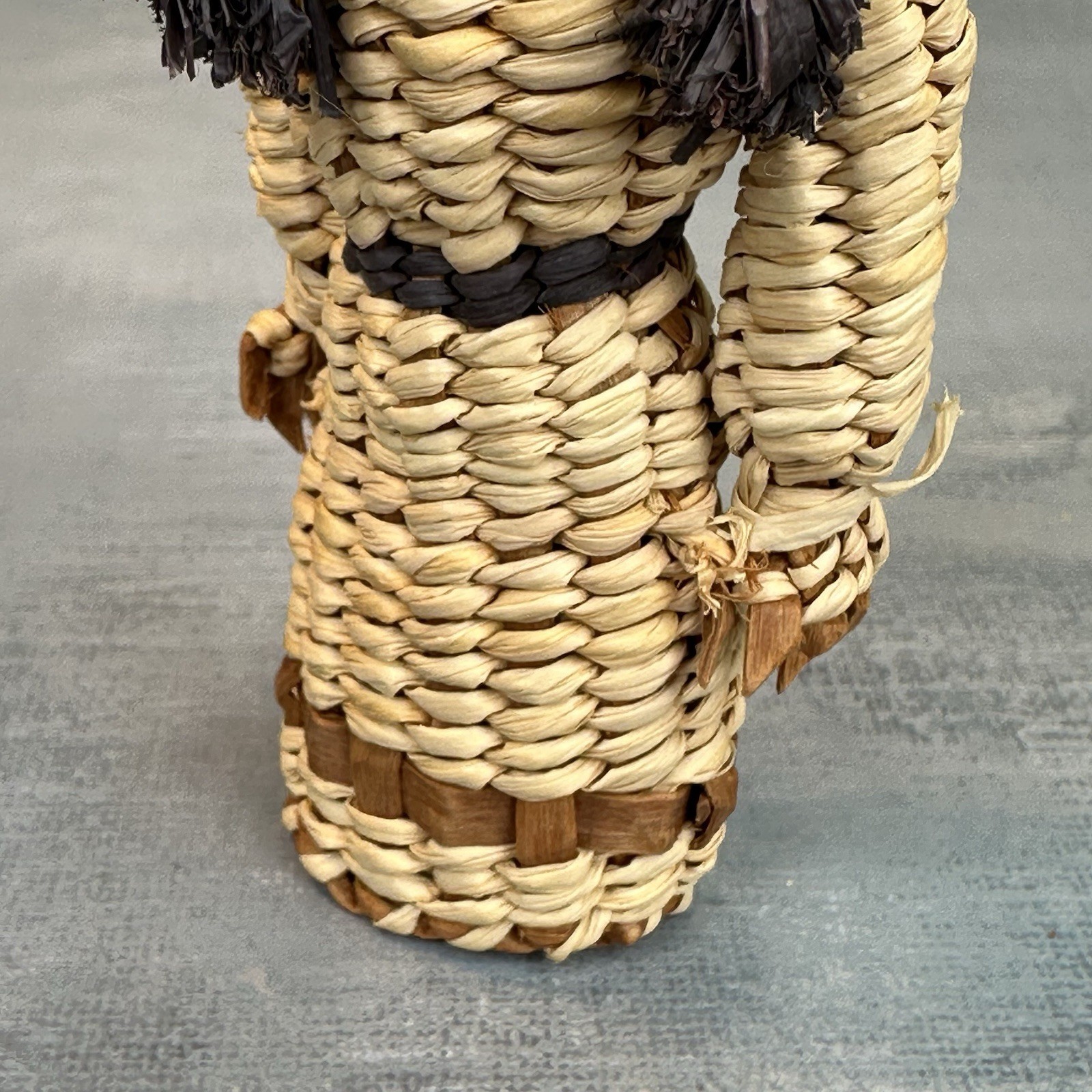 Vintage Native American Skokomish / Yakama Basketry Basket Doll Woman Dress 6”