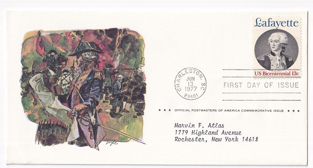 STAMP US SCOTT 1716 "Lafayette" 13 CENT 1977 FDC - E