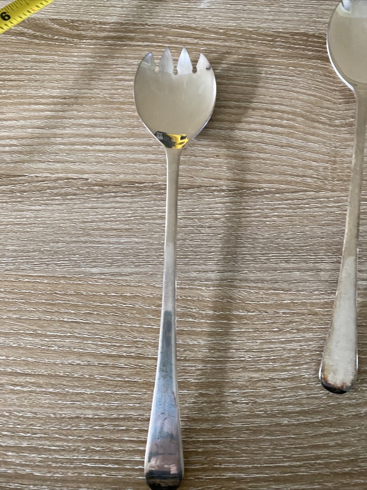 Sheffield England Silver Plated Salad Serving Fork & Spoon Set Vintage