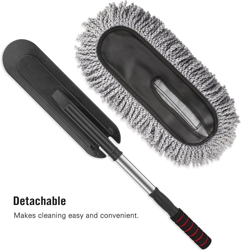 Car Cleaning Duster Microfiber Large Extendable Wax Treated Plastic Handle Brush