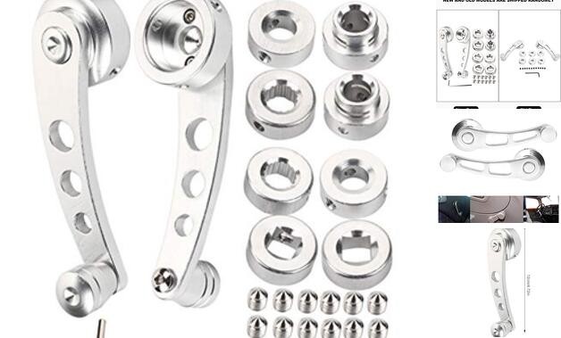 2pcs Alloy Window Handle Window Riser Window Crank Winder Crank Winder Silver