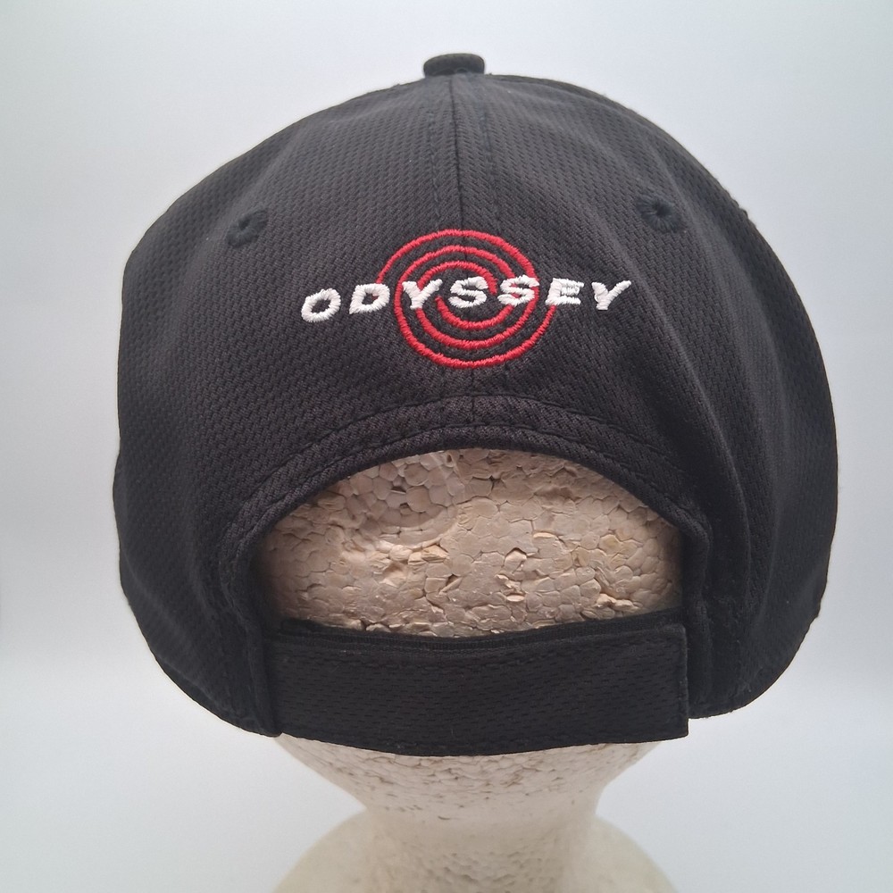 Callaway Odyssey Hex Black Tour Razr Hat Cap Strap Back White Red Script Logos